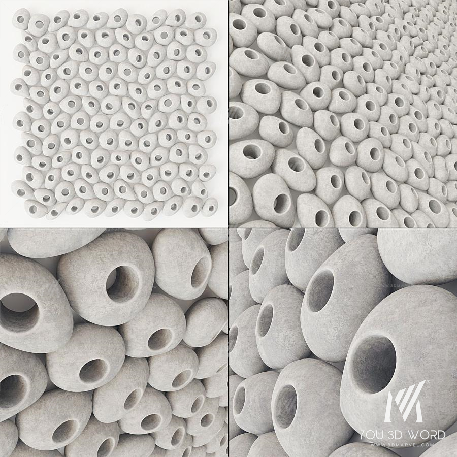 Pebble smooth hole tile n1
